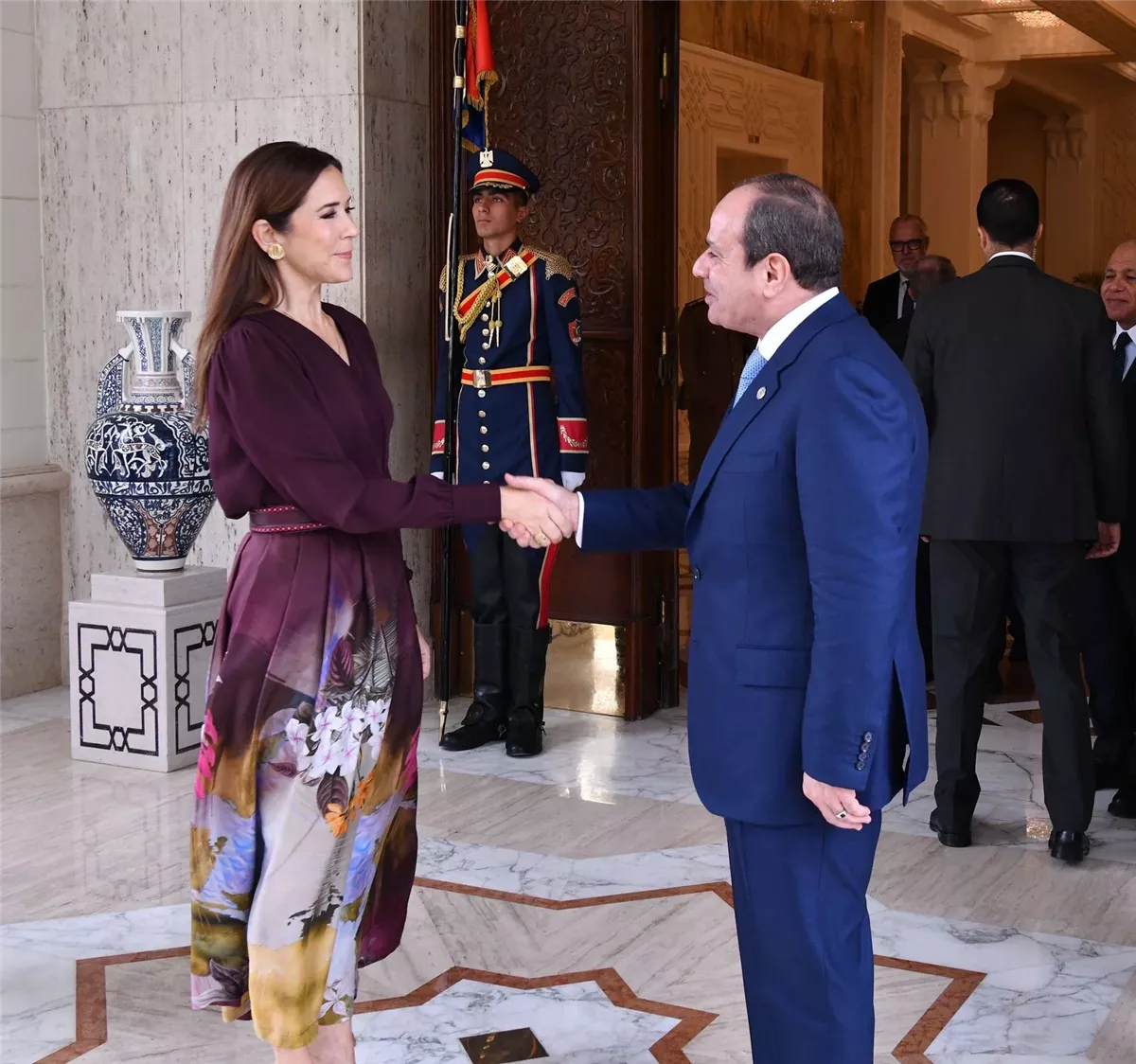 &nbsp;الرئيس السيسي والملكة ماري
