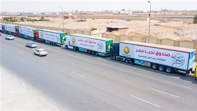 تزامنا مع اقتراب عيد الفطر.. تحيا مصر يطلق القافلة الرابعة لإغاثة أهل غزة