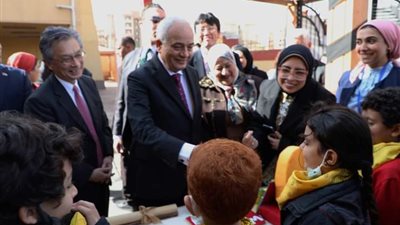 وزير التربية والتعليم والسفير الياباني يتفقدان المدرسة المصرية اليابانية بزهراء مدينة نصر