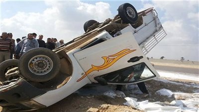 إصابة 6 أشخاص في انقلاب سيارة محملة بالعمال في الشرقية.. ونقلهم للمستشفى 